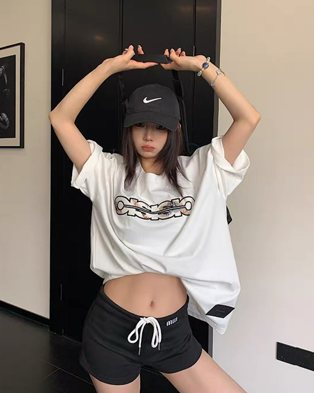レースデザインロゴTシャツ SL925