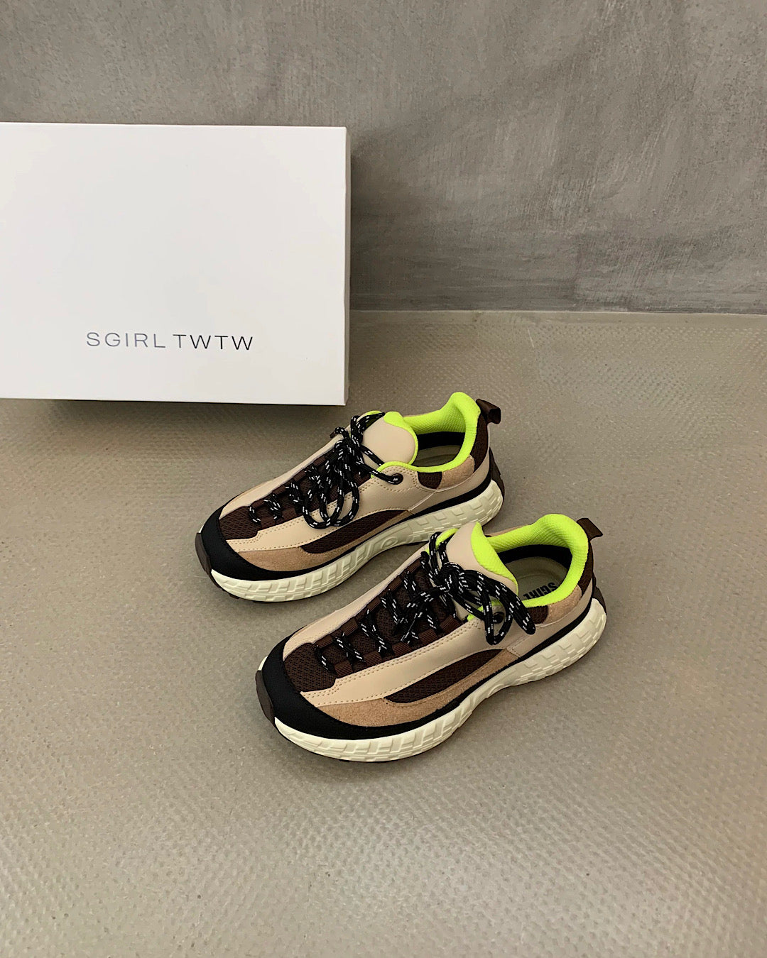 配色レースアップスニーカー SL815