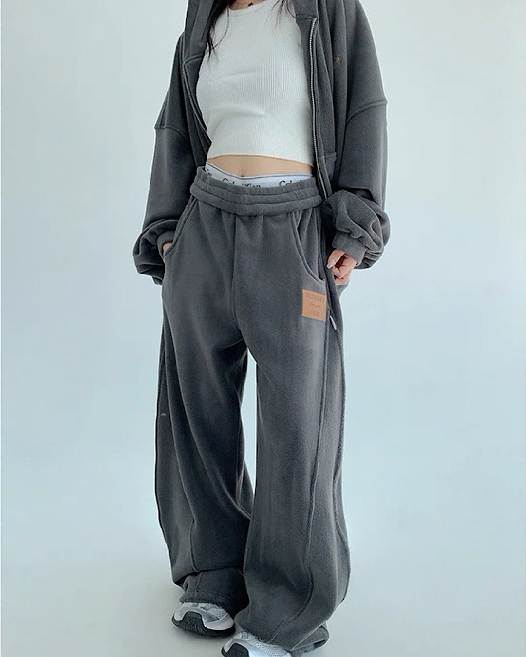 ブラッシュドジップアップパーカー/パンツ/セットアップ SL841