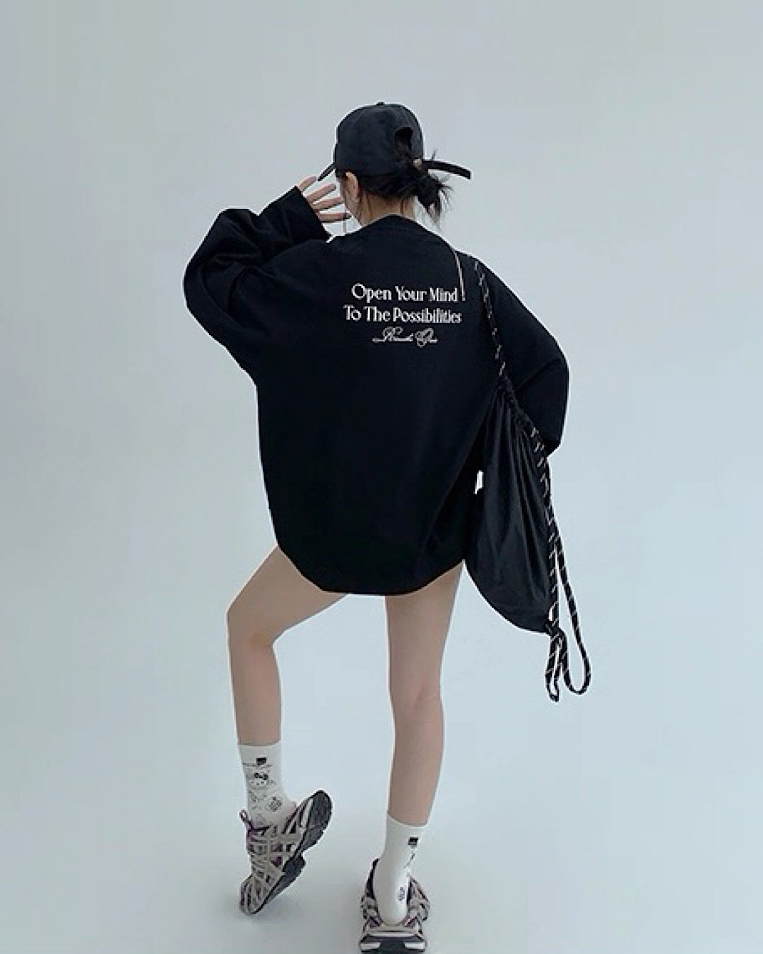 バックプリントルーズロングTシャツ SL748