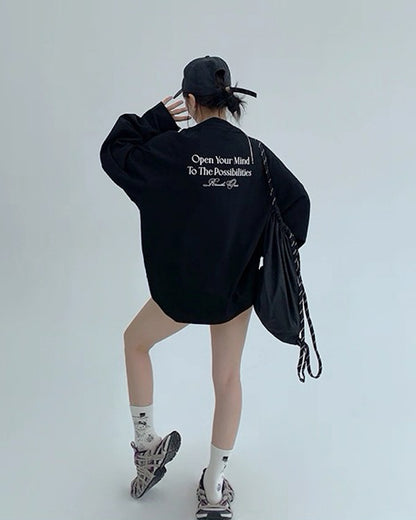 バックプリントルーズロングTシャツ SL748