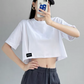 ショート丈タグTシャツ SL228