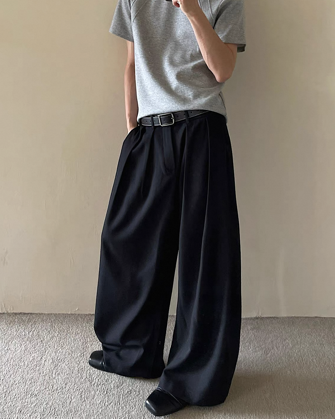 ツータックワイドパンツ M021