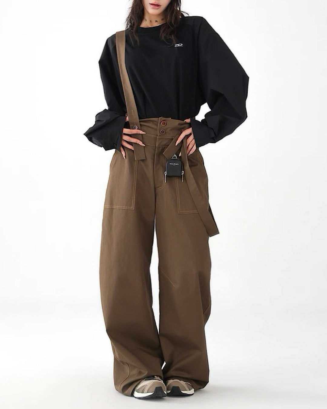 サスペンダーハイウエストパンツ SL716