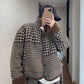 千鳥格子柄リバーシブルボアジャケット M040
