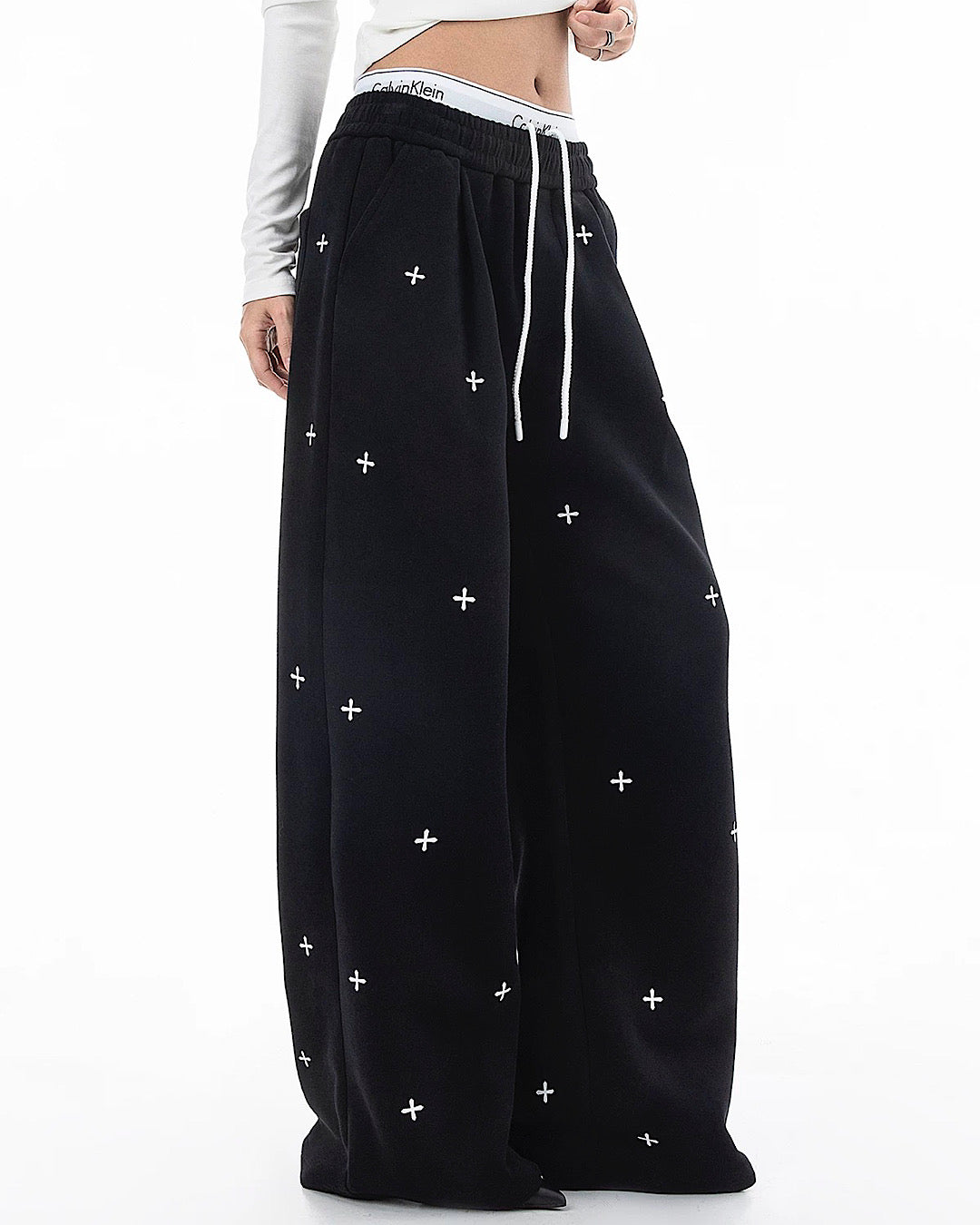 クロスデザインスウェットパンツ SL813