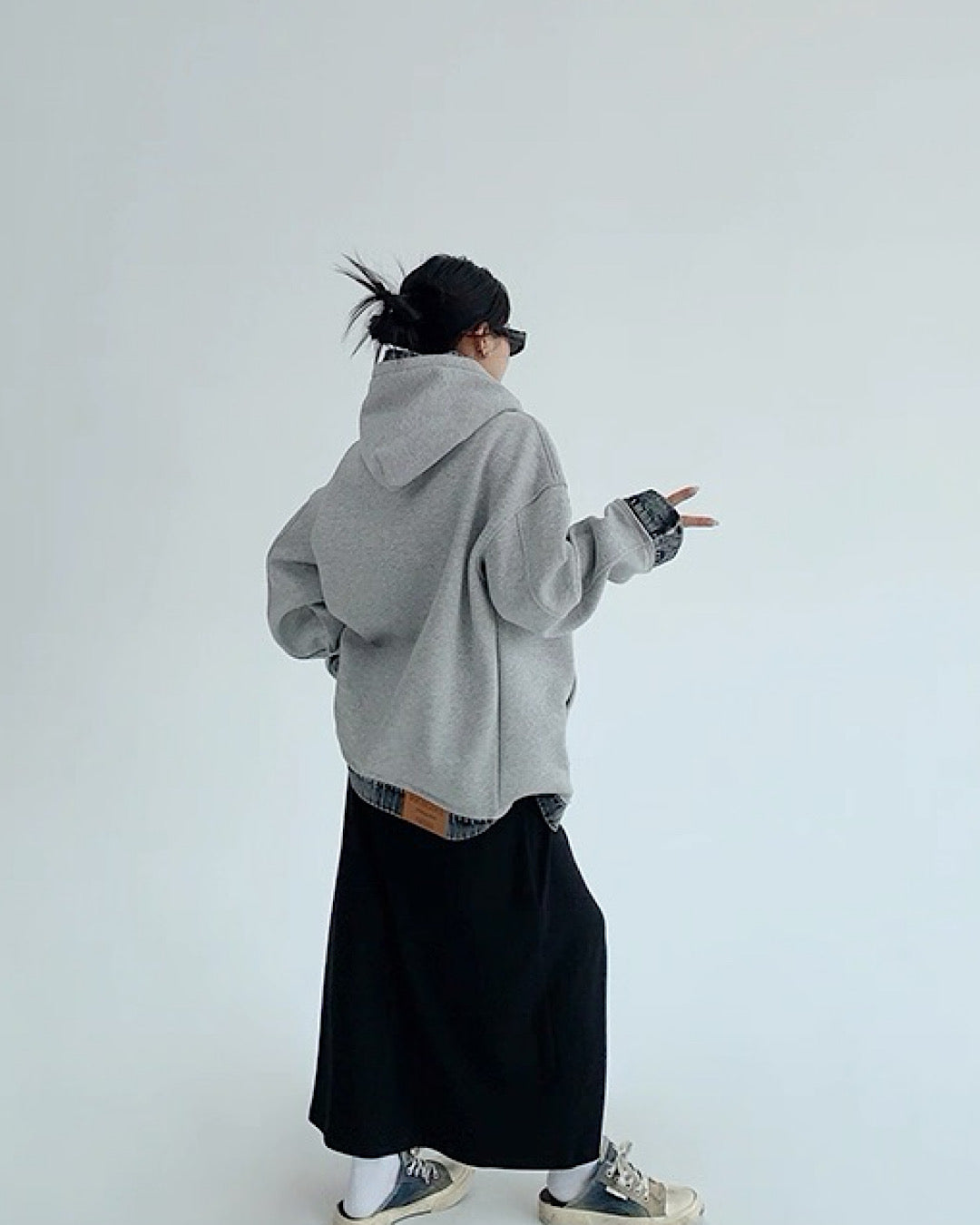 レイヤードライクデニムフーディ SL762