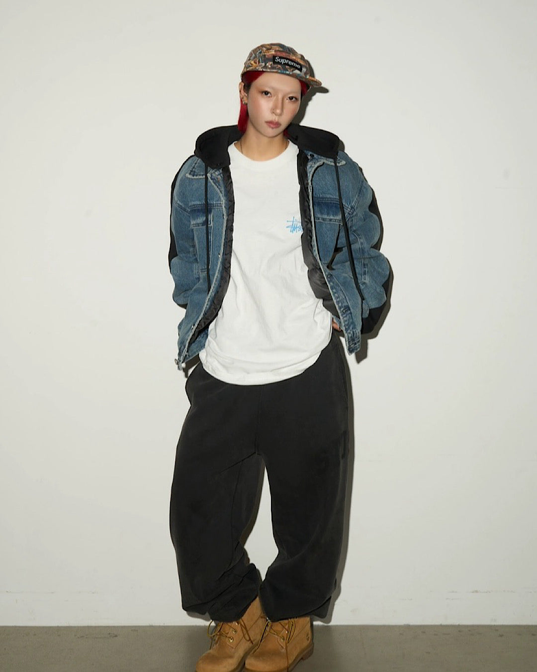 異素材デニムフードジャケット SL826