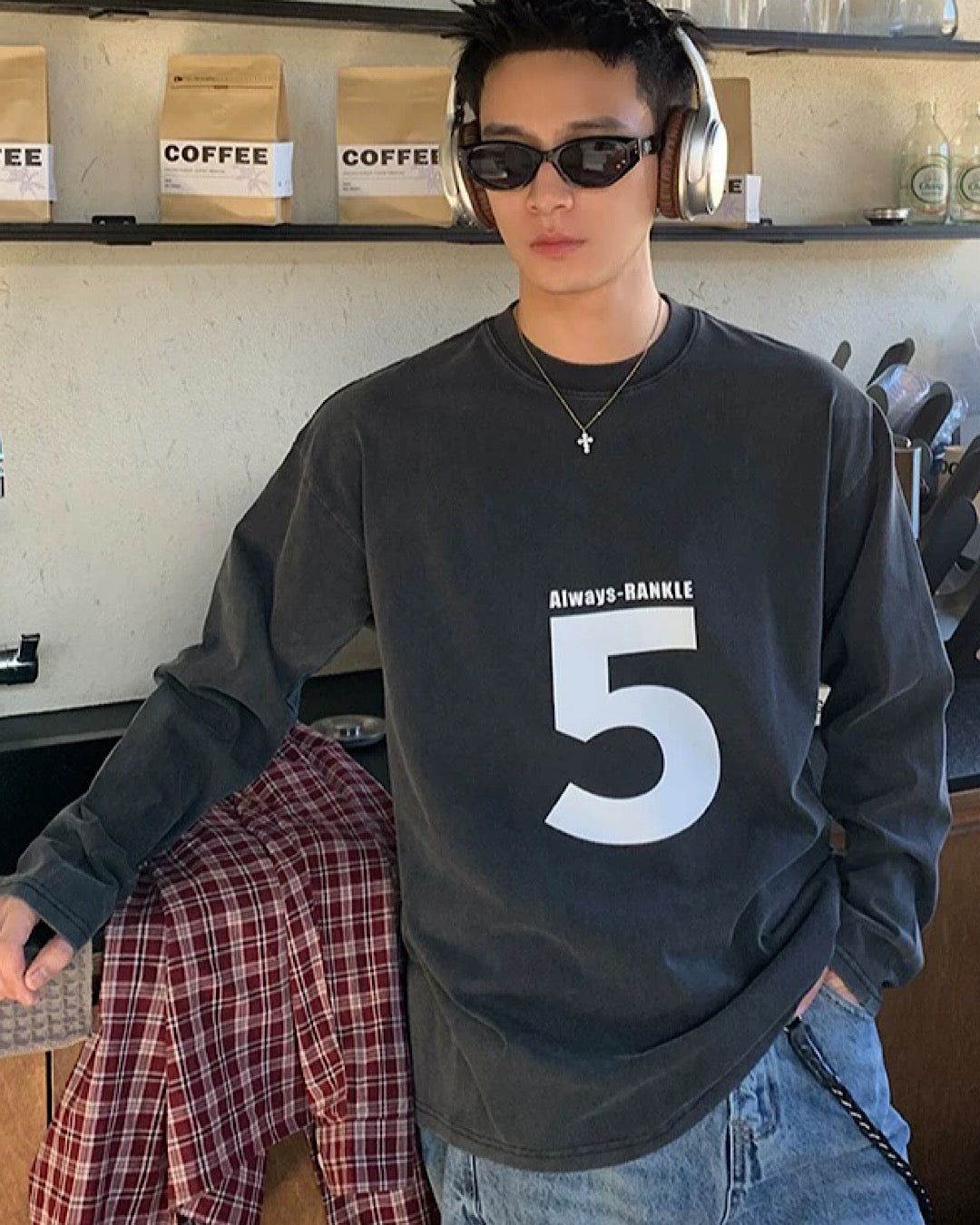 ナンバリングロングTシャツ M005