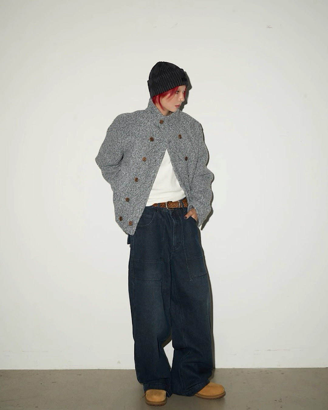 スタンドカラーダブルボタンショートジャケット SL806