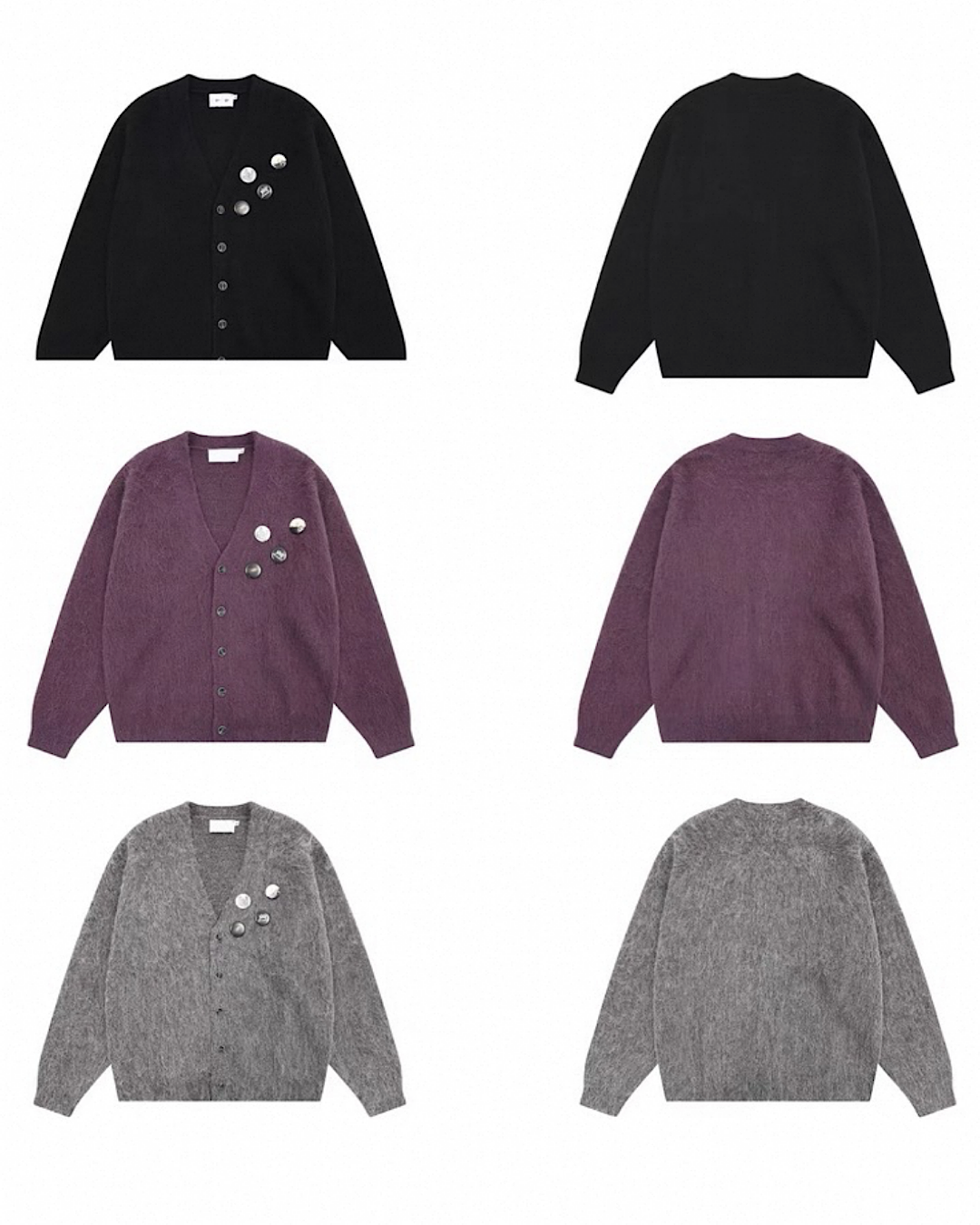 缶バッチ付ニットカーディガン M018