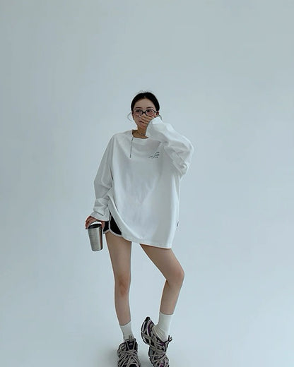 バックプリントルーズロングTシャツ SL748