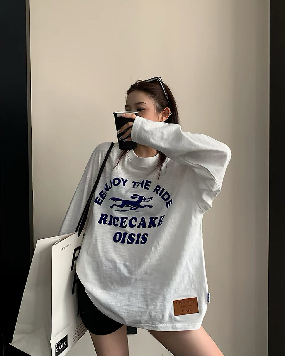 フロッキープリントロングTシャツ SL971