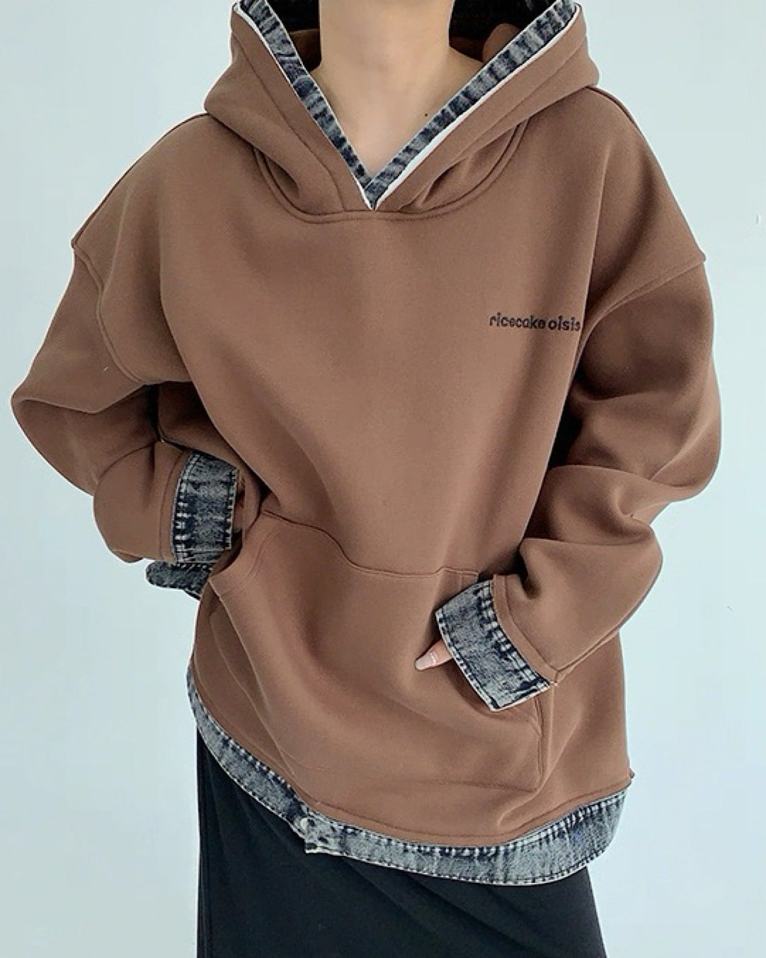 レイヤードライクデニムフーディ SL762