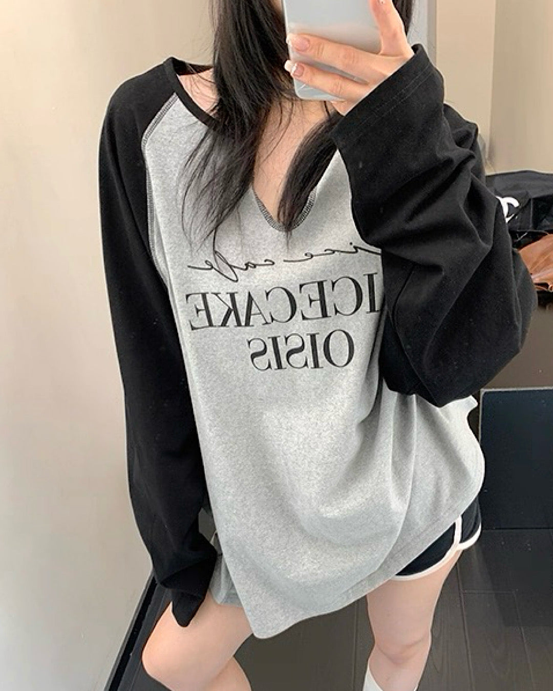 キーネックラグランTシャツ SL709