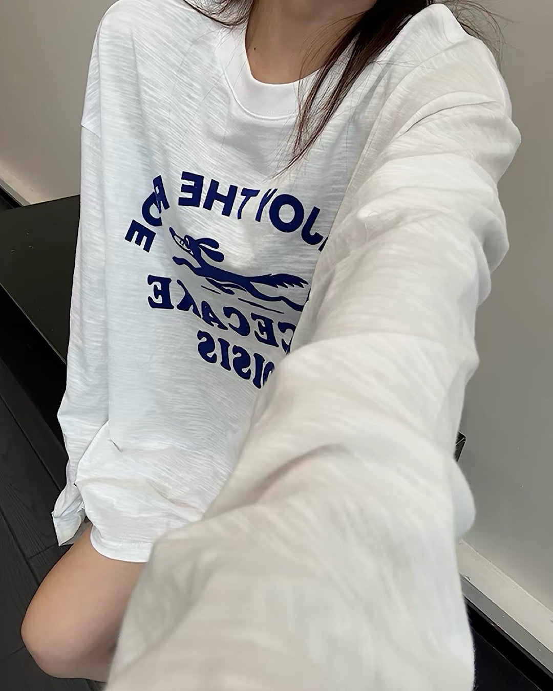 フロッキープリントロングTシャツ SL971