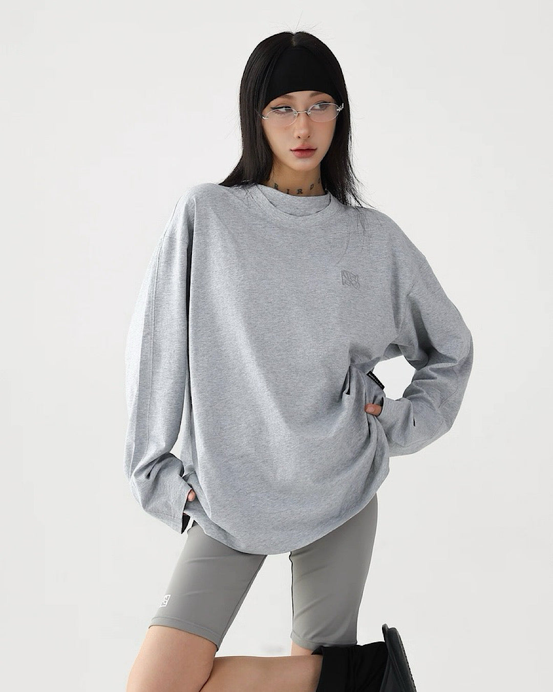 エンブロイダリーロゴレイヤードロングTシャツ SL854