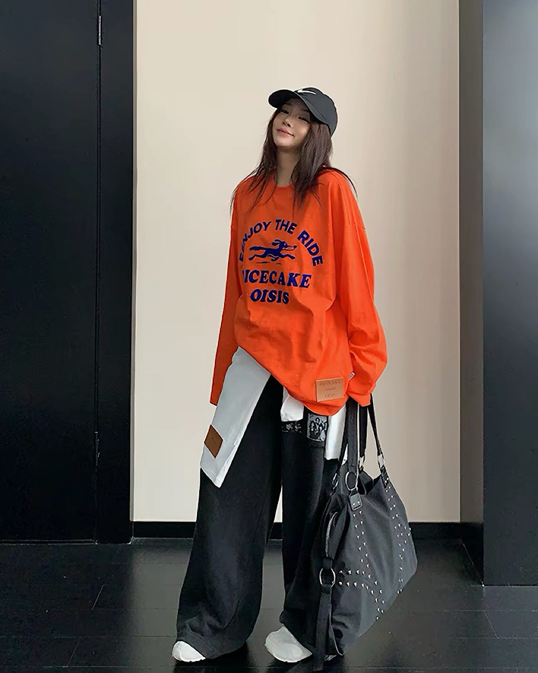 フロッキープリントロングTシャツ SL971