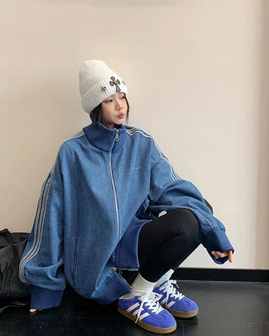 ラインデザインデニムジャケット SL836