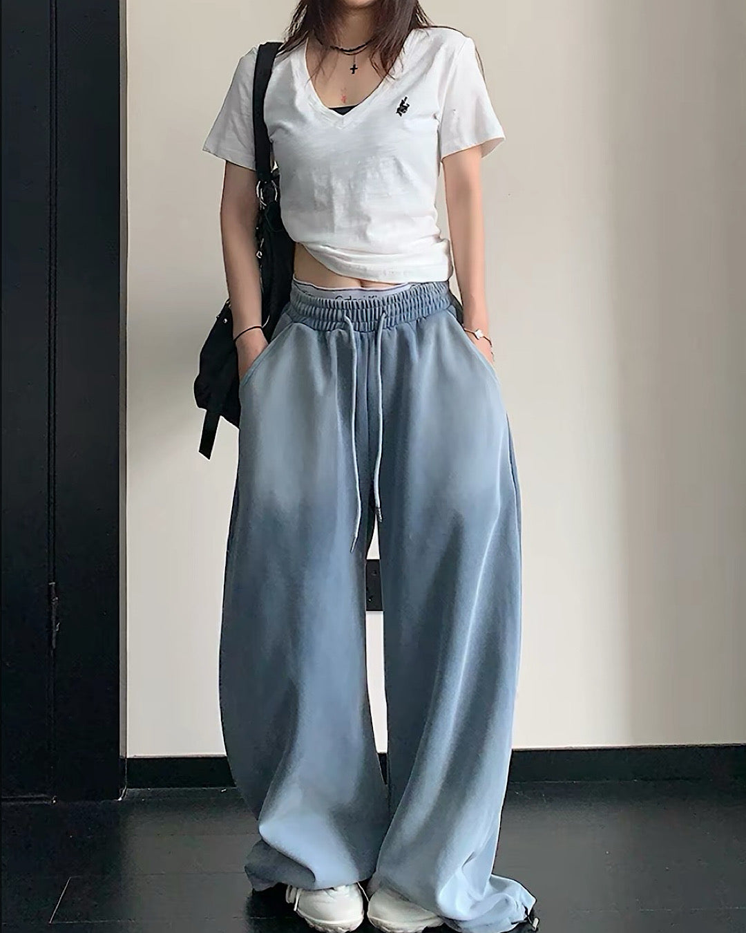 バックプリントウォッシュデニムパンツ SL970
