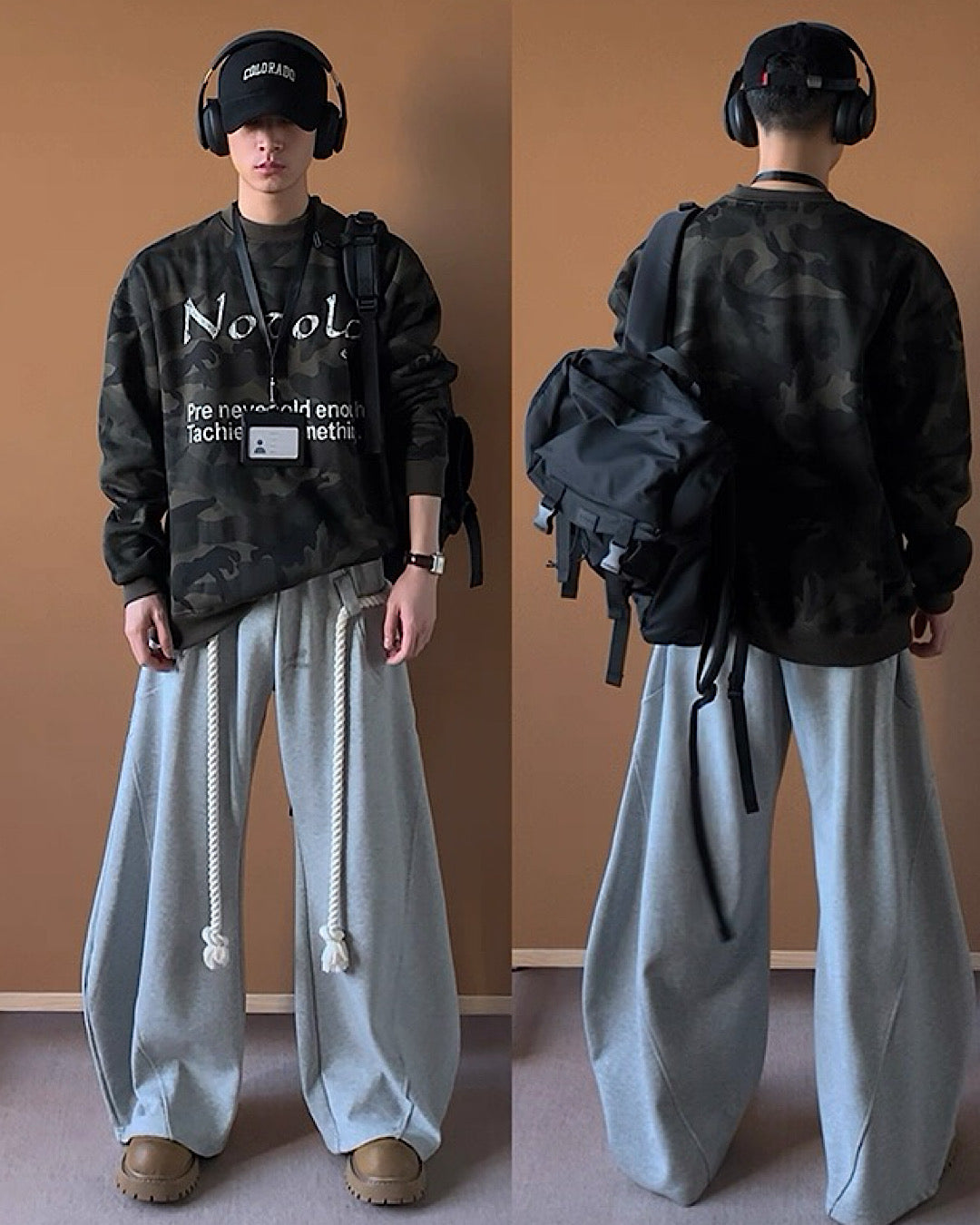 ロープベルトスウエットカーブパンツ M007