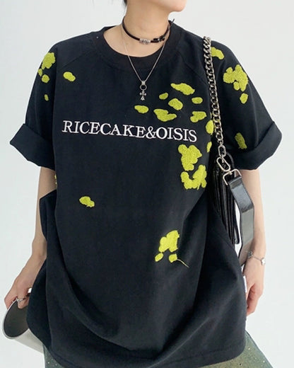 エンブロイダリーデザインTシャツ SL155