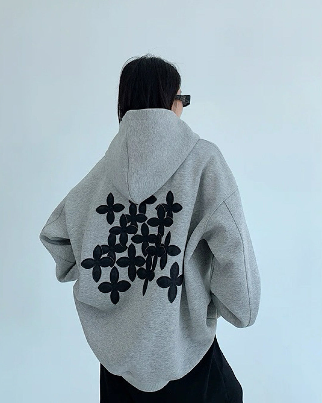 フラワーパッチワークデザインフーディ SL842