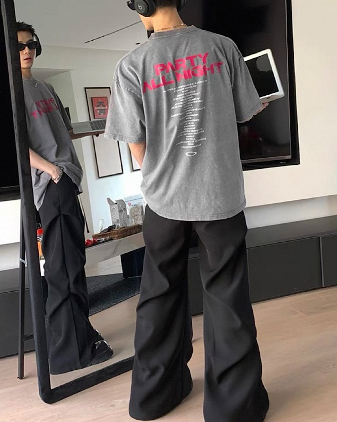 ドレープフレアパンツ M013