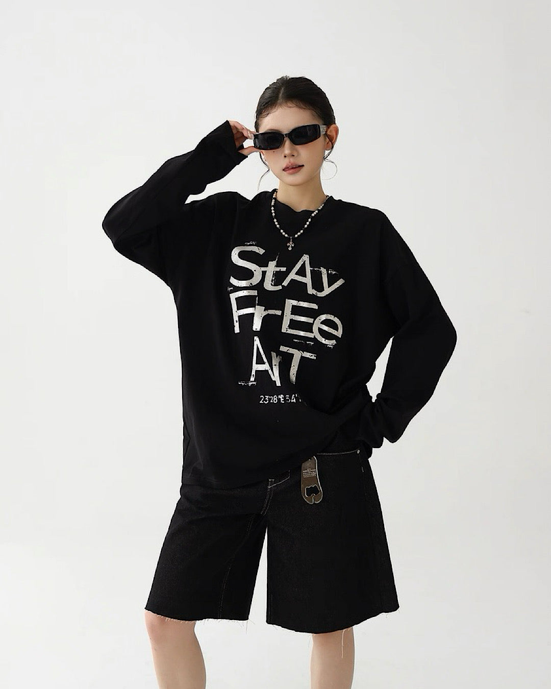 フロントプリントロングTシャツ SL743