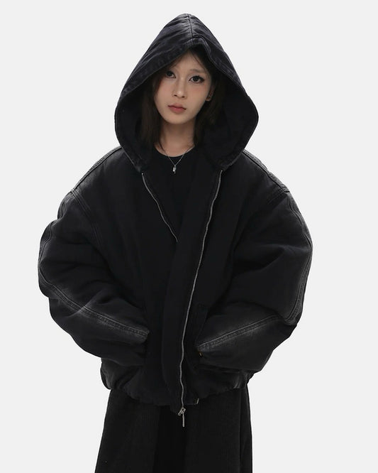 ウォッシュドデニムフードジャケット SL825