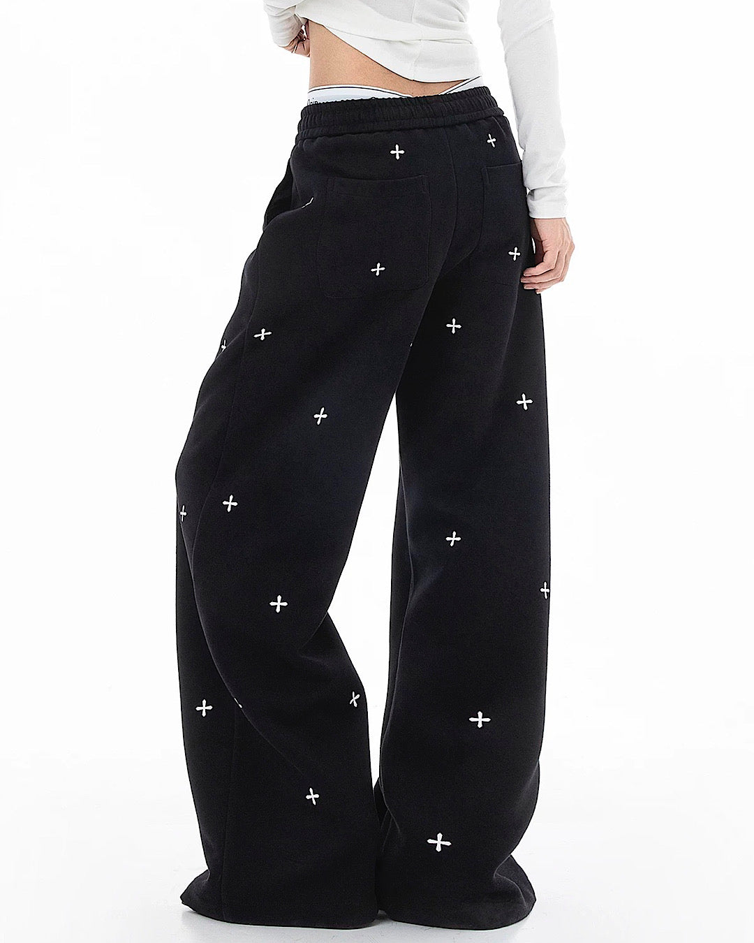 クロスデザインスウェットパンツ SL813