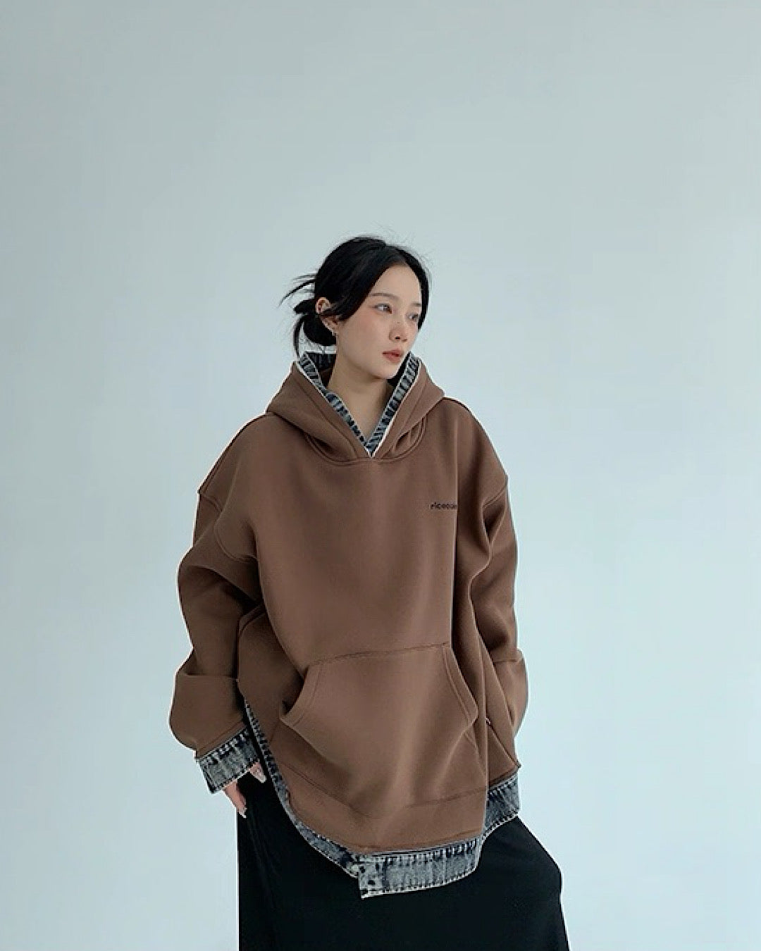 レイヤードライクデニムフーディ SL762