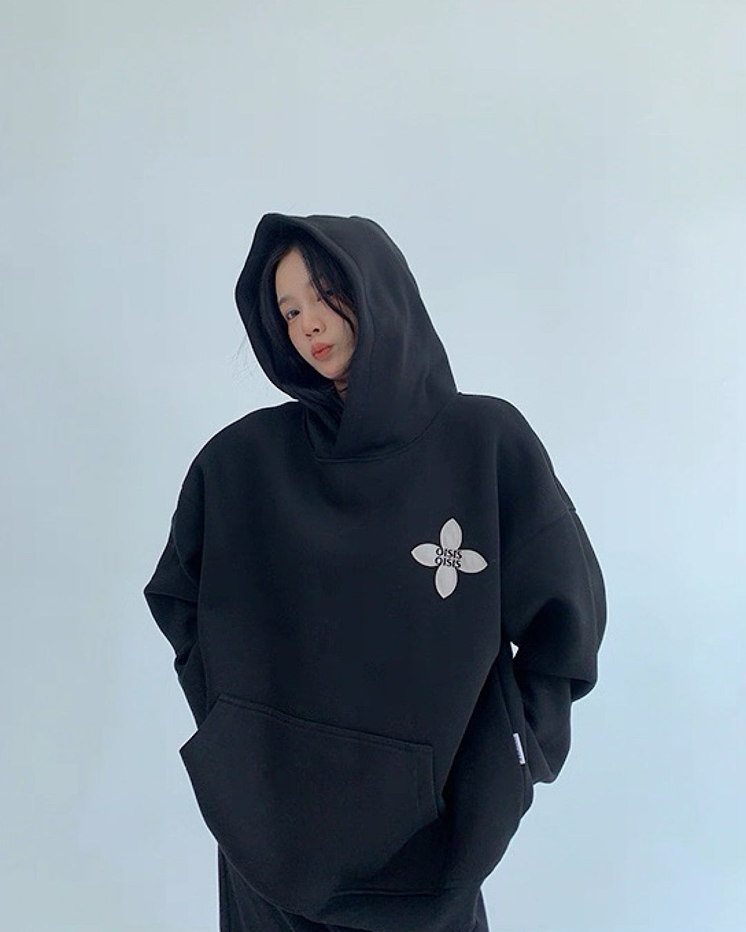 フラワーパッチワークデザインフーディ SL842