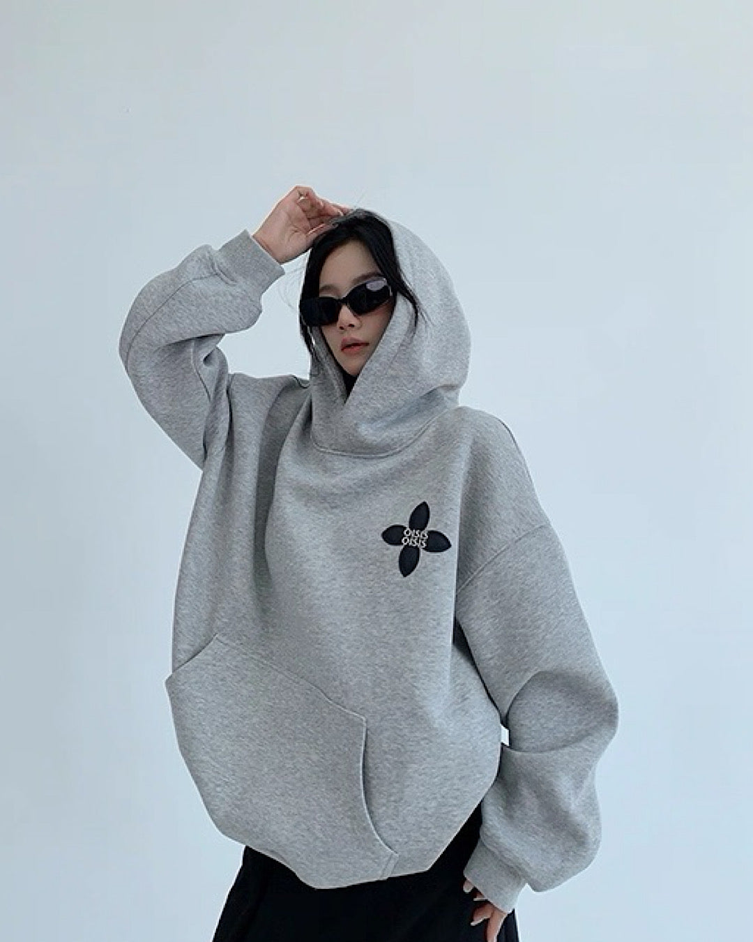 フラワーパッチワークデザインフーディ SL842