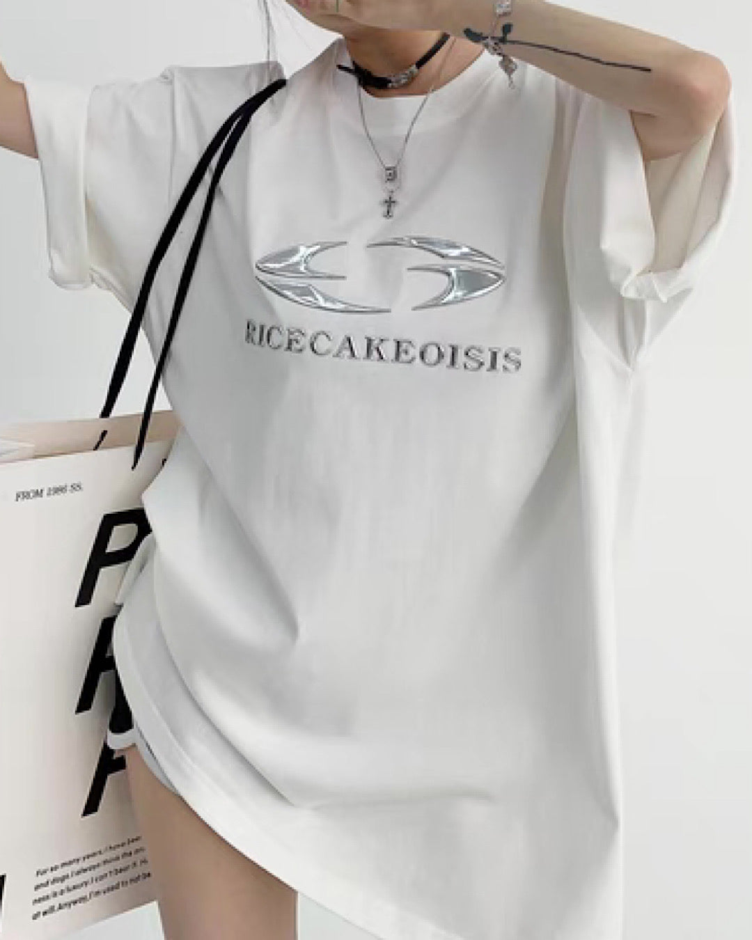 メタリックロゴTシャツ SL186