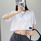 ショート丈タグTシャツ SL228