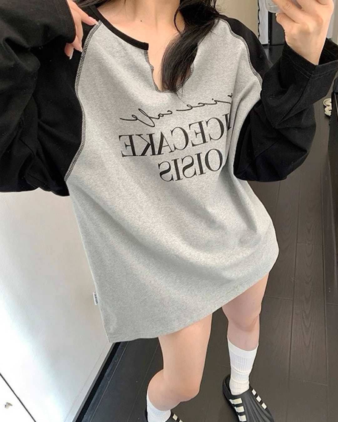 キーネックラグランTシャツ SL709