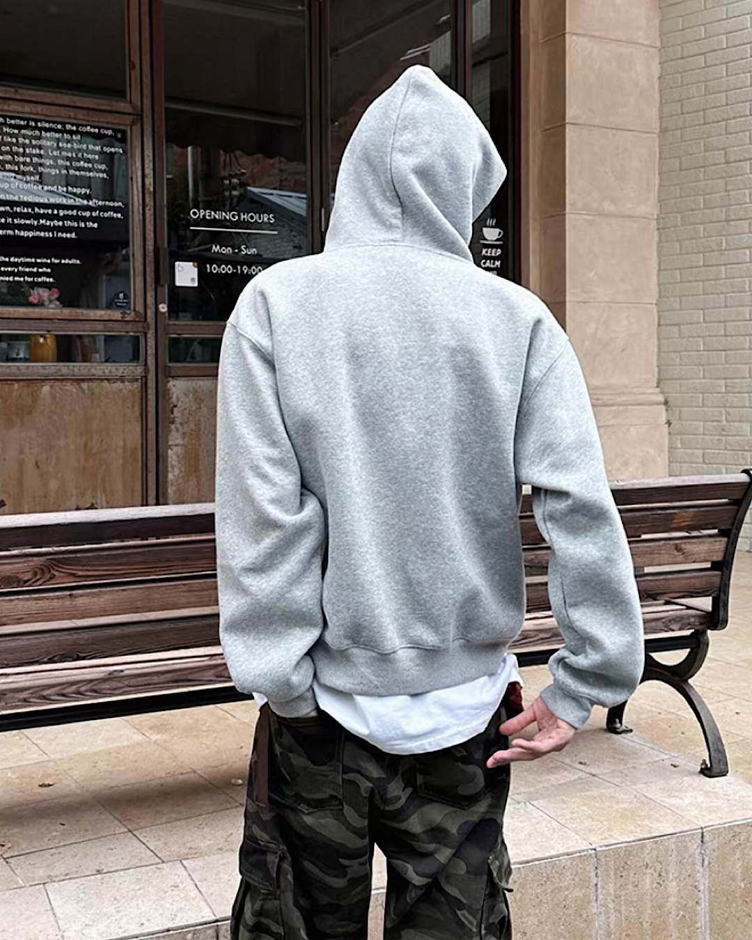 プリントデザインマフポケットフーディ M031