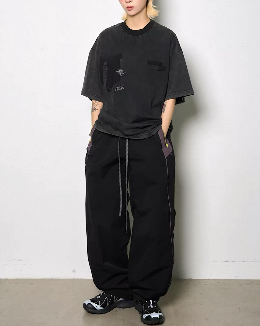 ワイドシルエットテックパンツ SL883