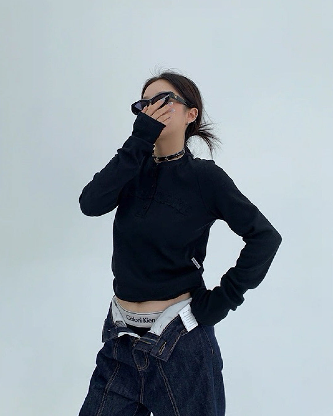 パッチロゴショート丈カットソー SL704