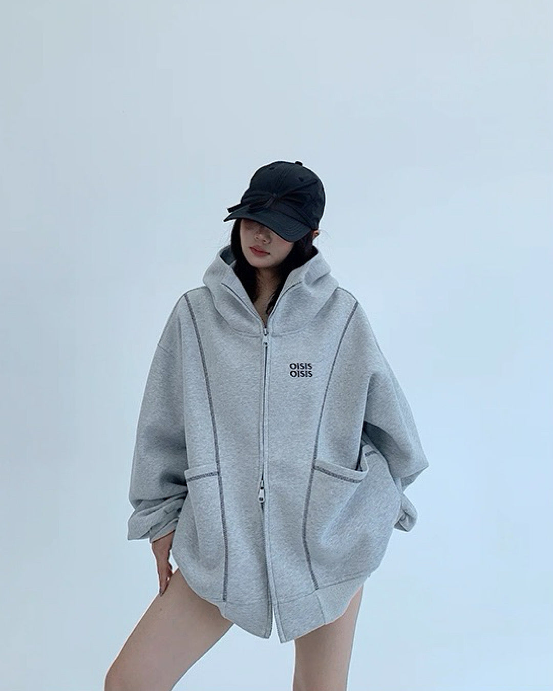 アウトステッチジップアップパーカー SL715