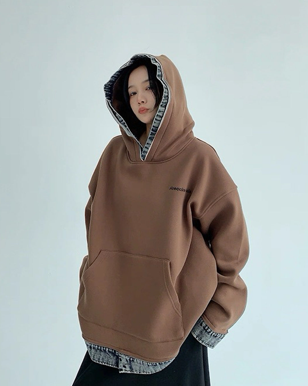 レイヤードライクデニムフーディ SL762