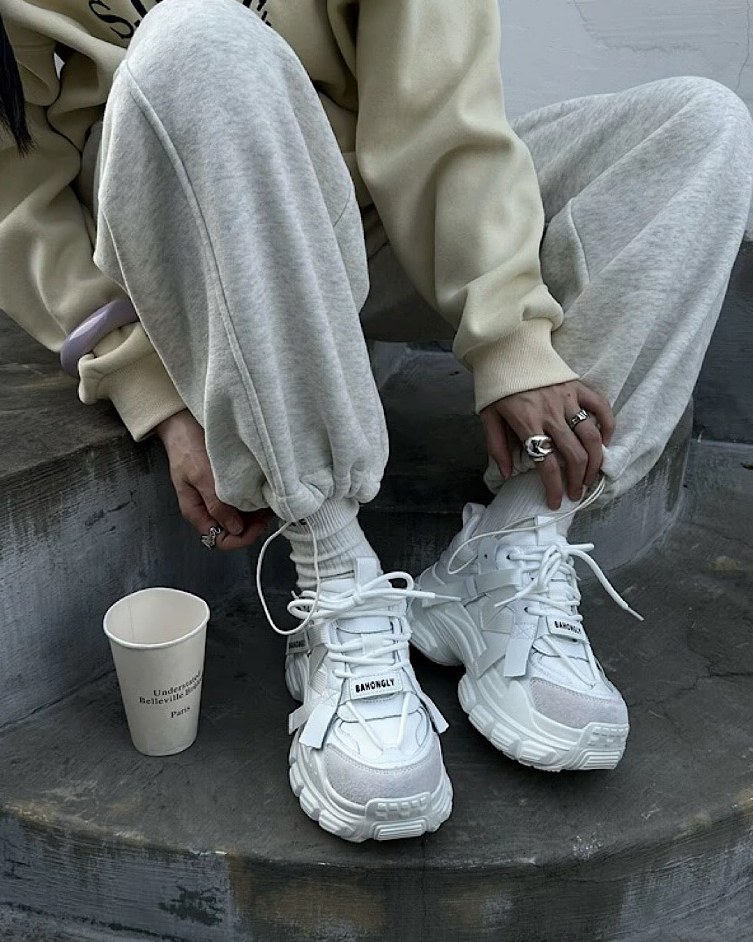 プラットフォームレースアップスニーカー SL831