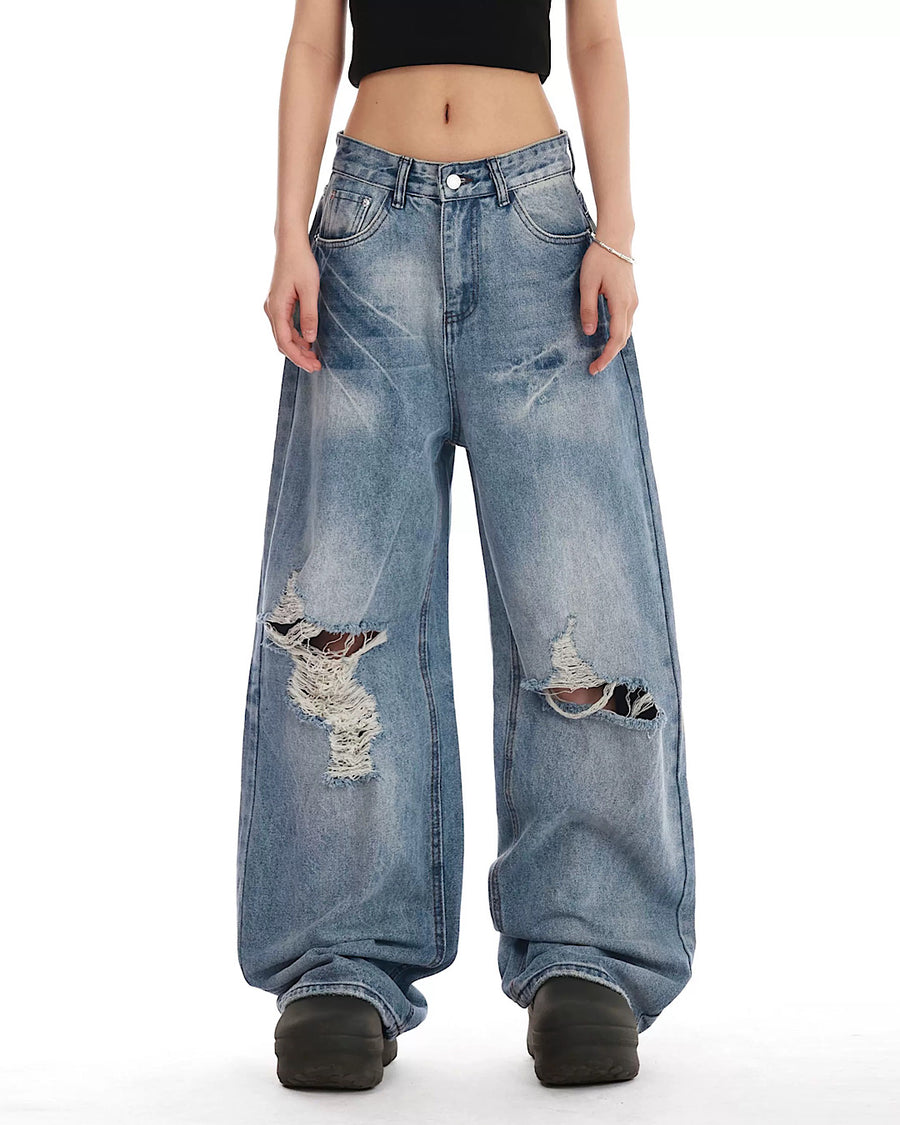 ダメージ加工デニムパンツ SL745