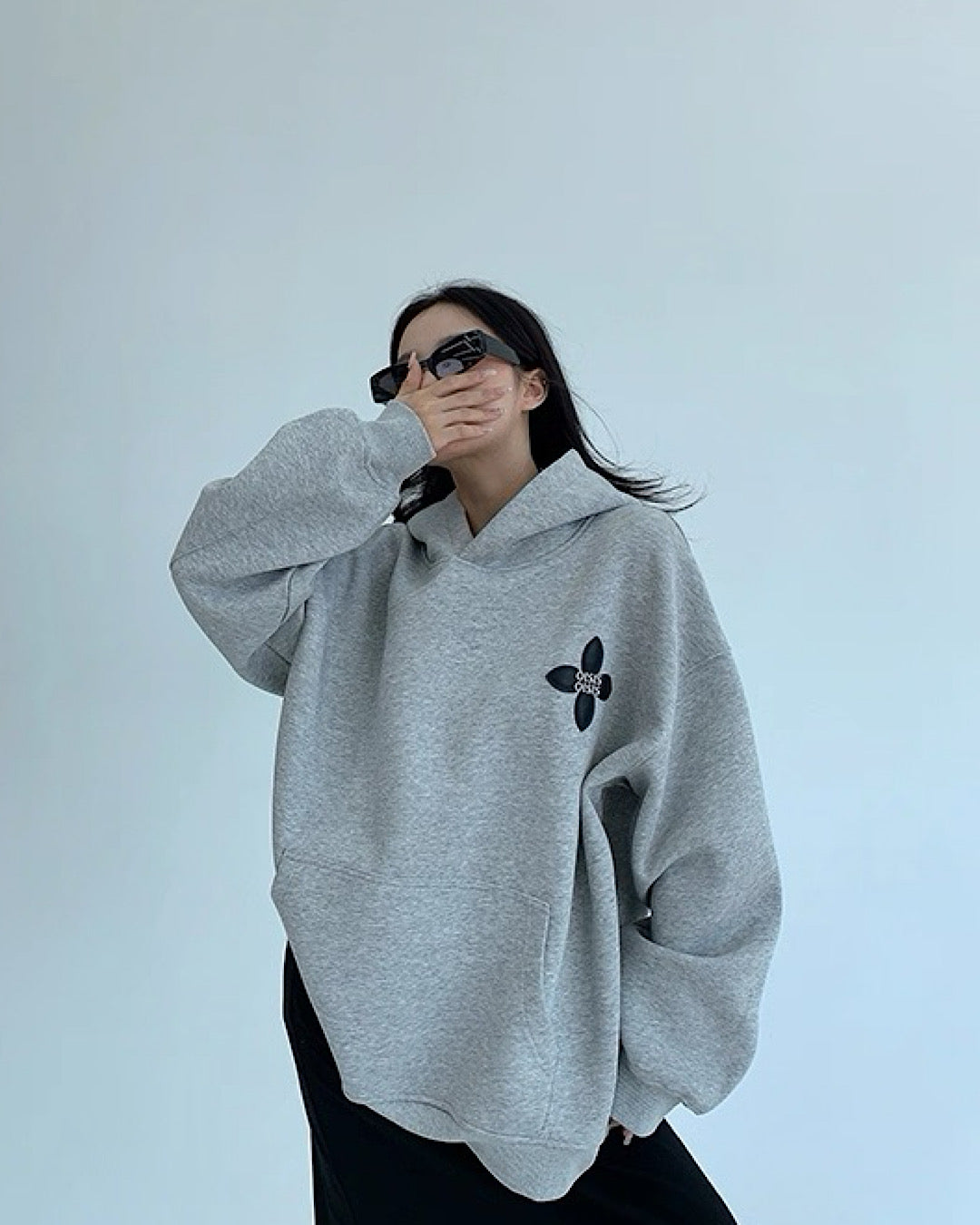 フラワーパッチワークデザインフーディ SL842