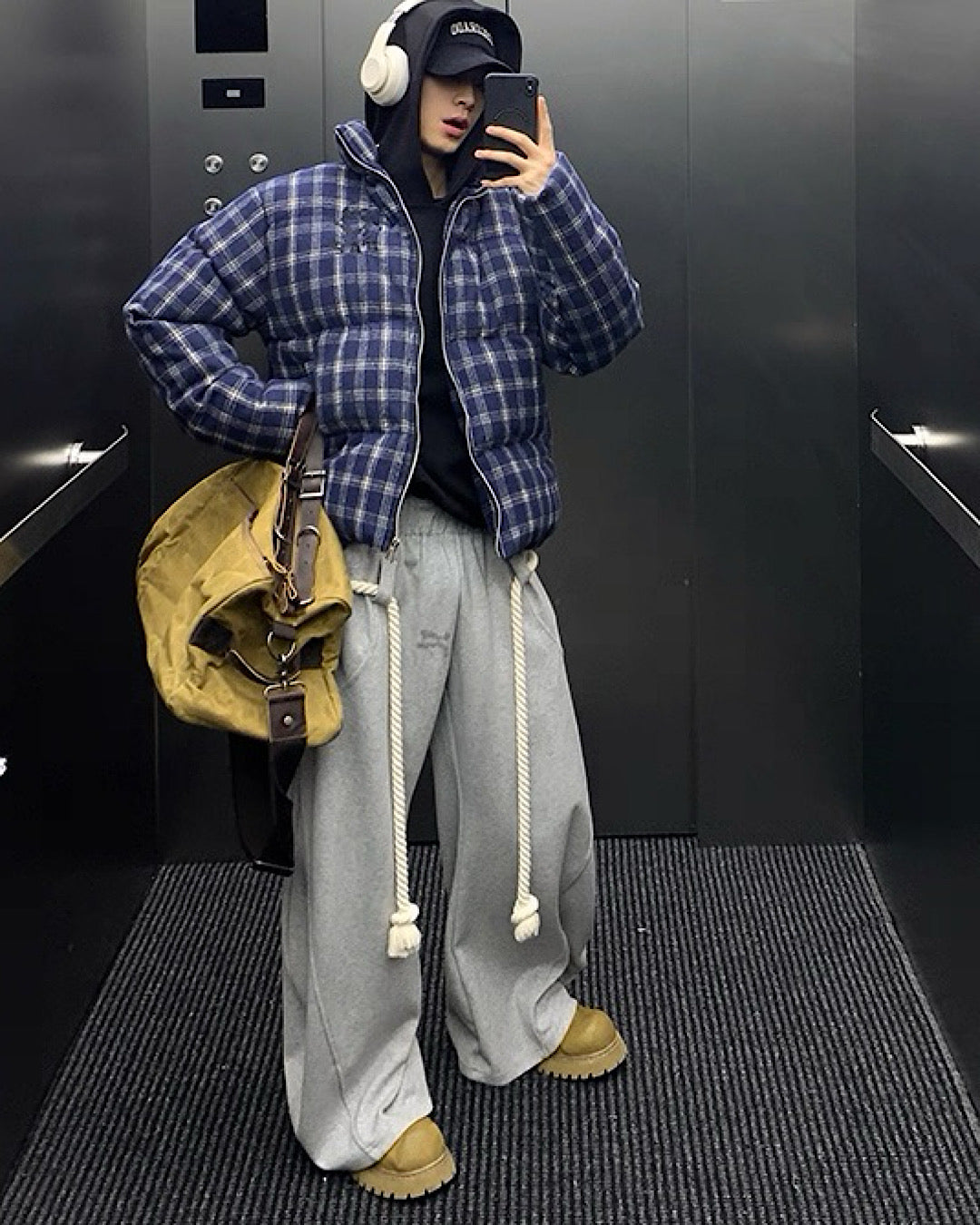 ロープベルトスウエットカーブパンツ M007