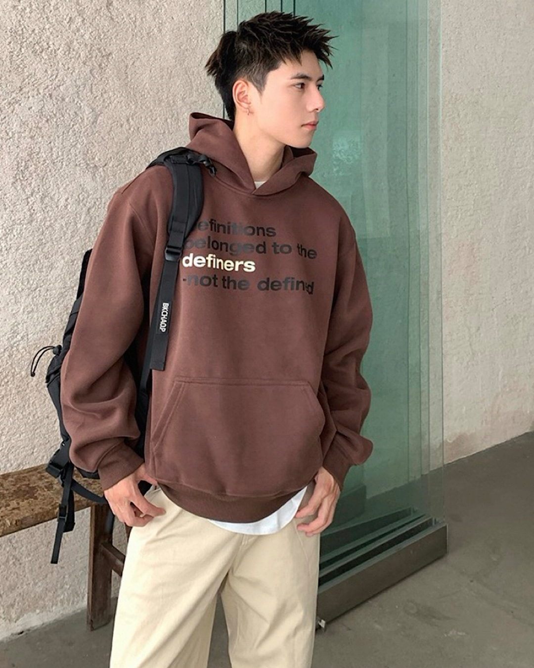 プリントデザインマフポケットフーディ M031