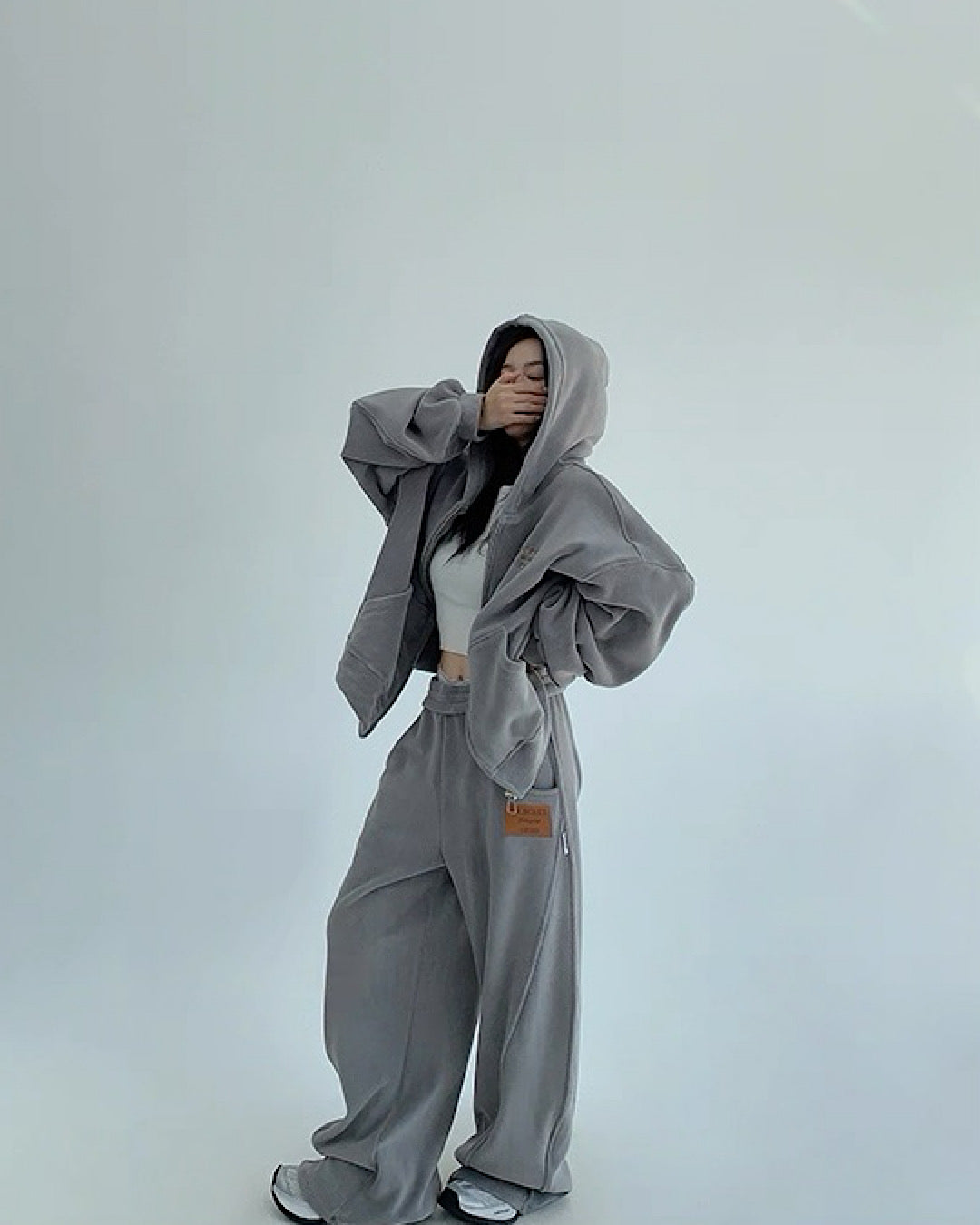 ブラッシュドジップアップパーカー/パンツ/セットアップ SL841