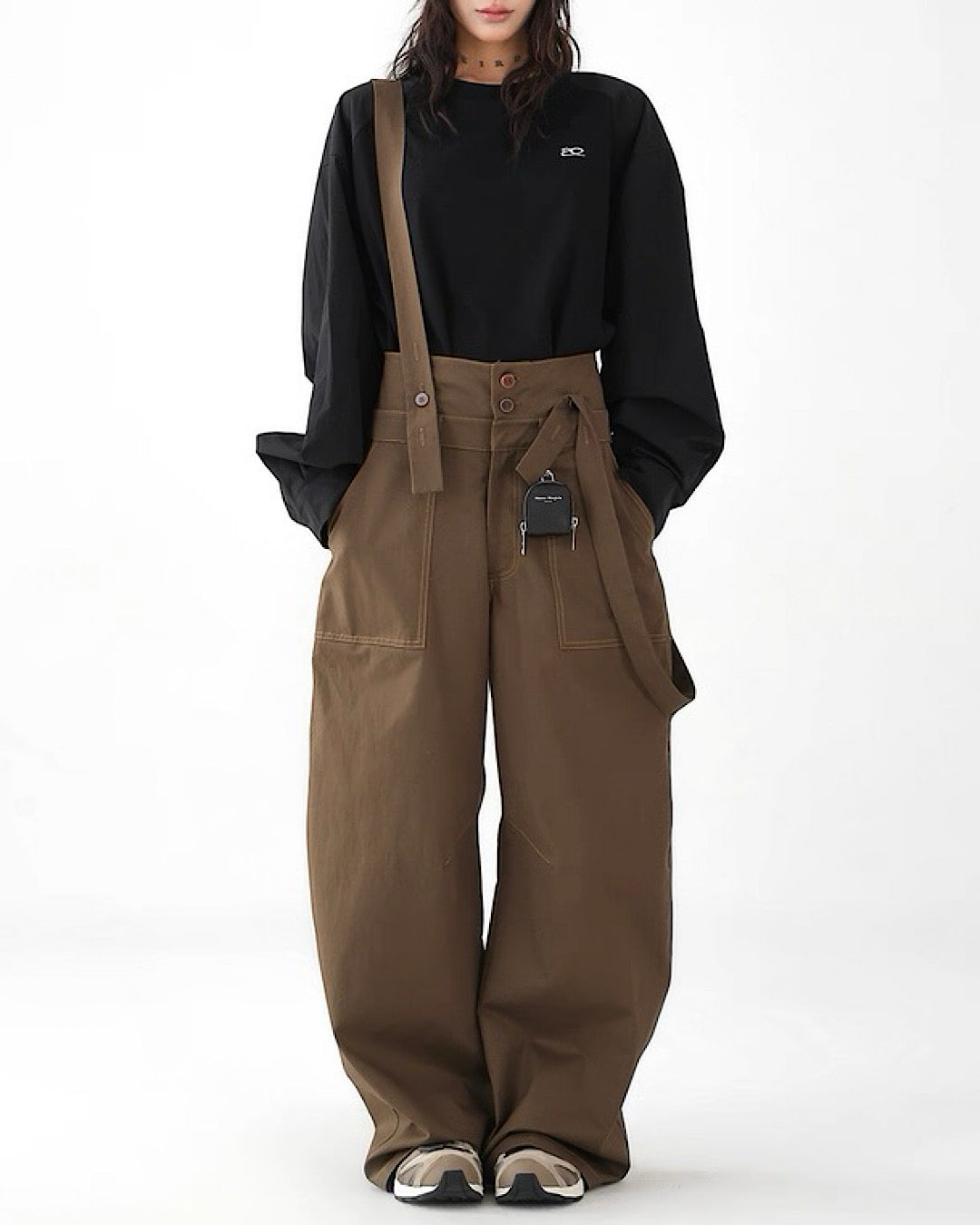 サスペンダーハイウエストパンツ SL716