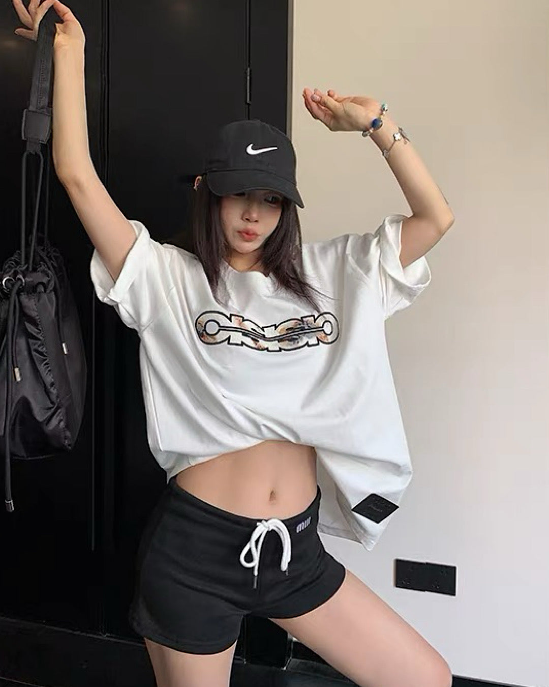 レースデザインロゴTシャツ SL925